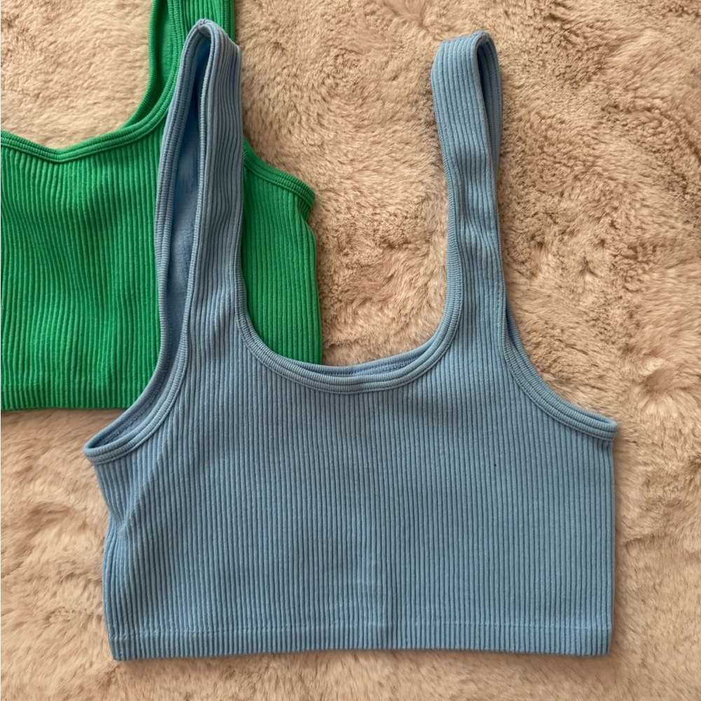 Colorful Ribbed Crop Tops - Picture 4 of 5